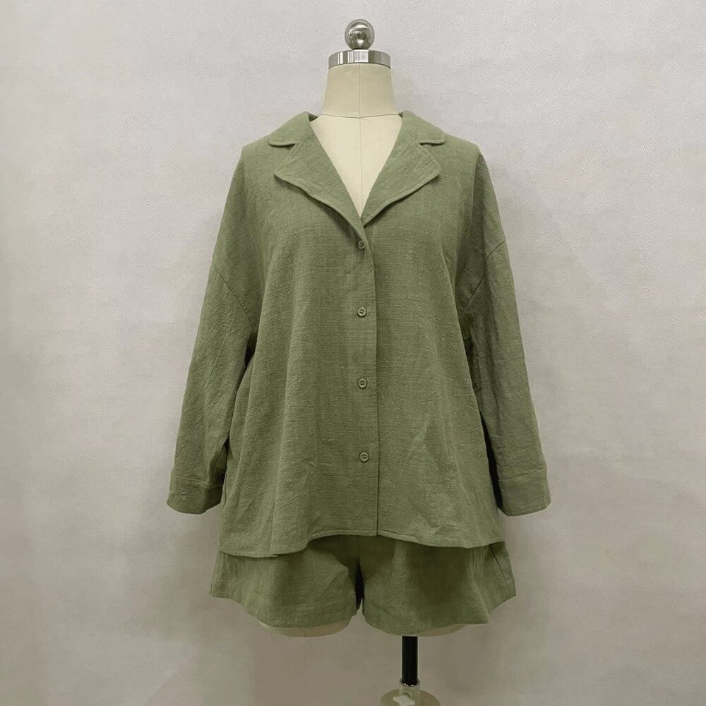 Olive Linen Lounge Set